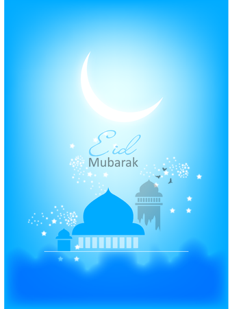 Vector design of Eid Mubarak IslaHoliday Greeting Cardのイラスト素材