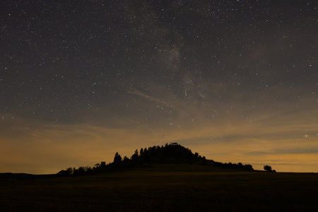 One of the Perseids at the Salmendinger Chapelの写真素材