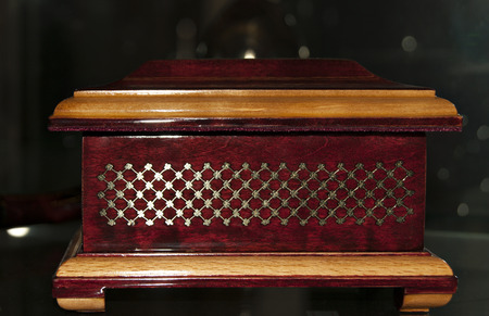 RUSSIA; SOCHY - september 27; 2017: lacquered mahogany box with silver inlayのeditorial素材