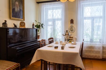 Yekaterinburg, Russia - January 17, 2019: vintage interior of a private house of the early 20th century (Memorial House-Museum of P. Bazhov)のeditorial素材