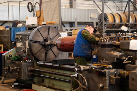 Perm, Russia - October 11, 2019: work in the repair shop of electric motors