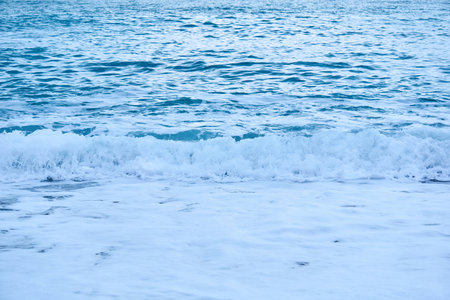 background - cold winter sea surf, breaking wave