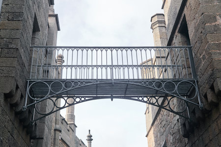 bridge between the towers of ancient castle, looking like a medieval streetのeditorial素材