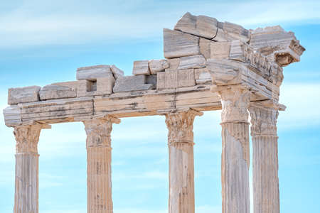 colonnade of the ruined temple of Apollo in Side, now Manavgat, Turkey
