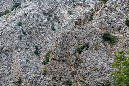 mountain landscape, layered limestone rocks of the Taurus Rangeの写真素材