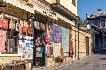 Antalya, Turkey - November 15, 2021: street market in KaleiÃ§i - the historical urban centerのeditorial素材