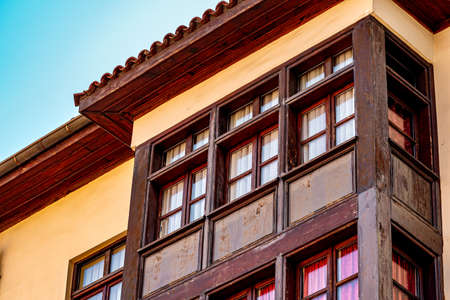 element of a traditional Ottoman wooden house in the historical center of Antalya