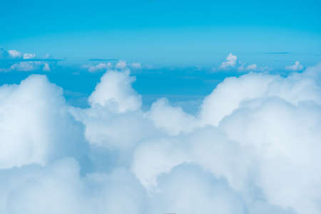 natural cloudscape with cumulus clouds, top viewの写真素材