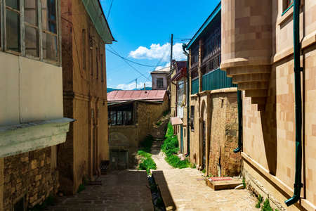 street in Chokh, an ancient mountain village in Dagestanの写真素材