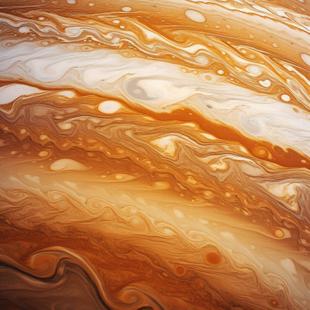 abstract background with color patterns, similar to a top view of the cloudy surface of the giant planet Jupiterの素材