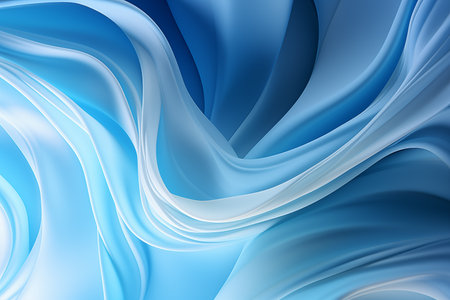 abstract blue background, graceful folds of fine silk fabricの素材