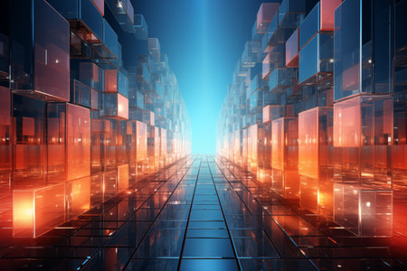 abstract technology futuristic urban backgroundの素材