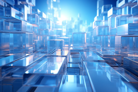 abstract blue geometric modern technology backgroundの素材