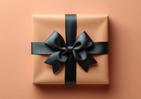 packed box with a gift tied with ribbonの素材
