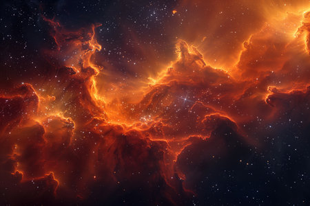 abstract stellar background, space with stars and colored nebulaeの素材