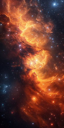 vertical abstract stellar background, space with stars and colored nebulaeの素材