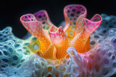 fantastic life form, color photorealistic image of a sea organism close upの素材