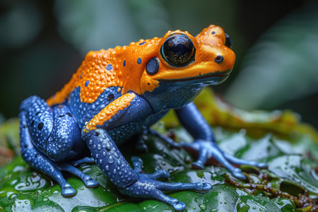 red and blue poison dart frogの素材