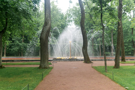 Saint Petersburg, Russia - June 06, 2024: fountain The Sun in Peterhof parkのeditorial素材