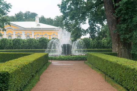 Saint Petersburg, Russia - June 06, 2024: view of the Catherine Building of the Monplaisir Palace in Peterhofのeditorial素材