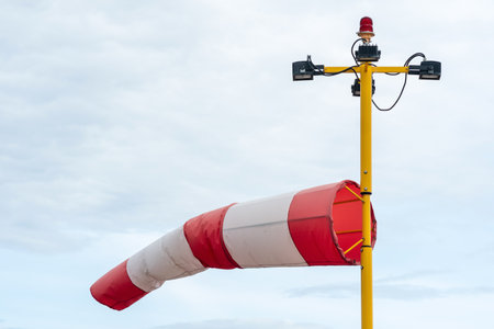 windsock, meteorological, instrument that used as an indicator of wind speed and directionの写真素材