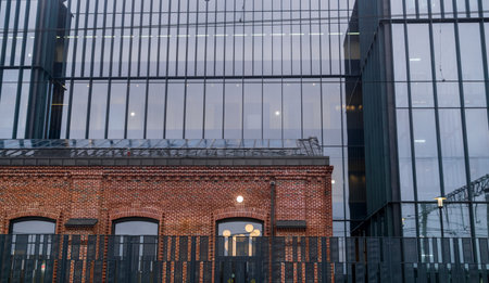 architectural background, modern post-industrial architectureの写真素材