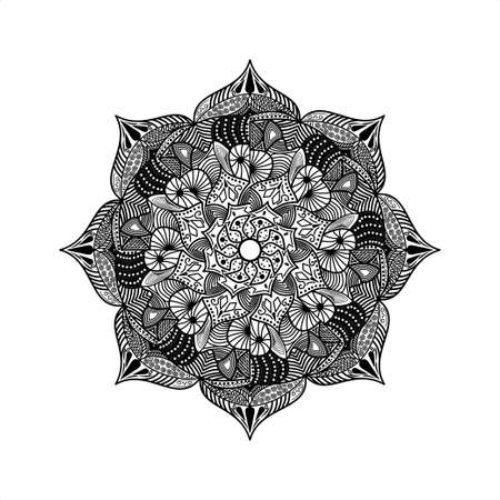 design vector of Abstract pattern in the form of a mandala for Henna, Mehndi, tattoo, decoration. good for coloring page, background and etcのイラスト素材