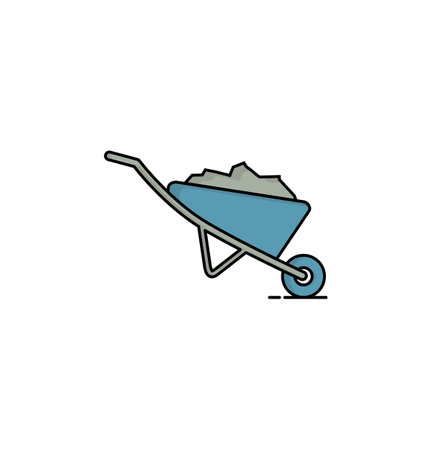 wheelbarrow icon vector illustration logo template for many purpose. Isolated on white background. full colorのイラスト素材