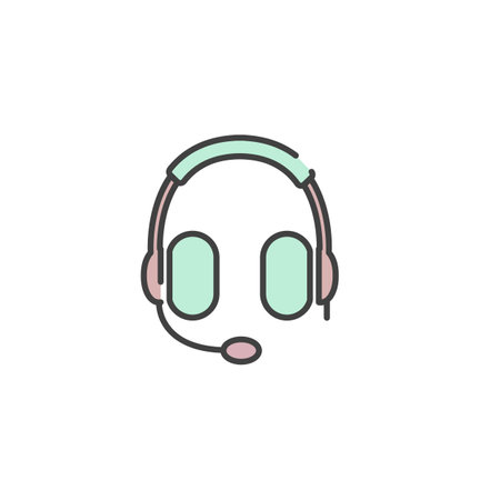 headphone icon vector illustration logo template for many purpose. Isolated on white background.のイラスト素材