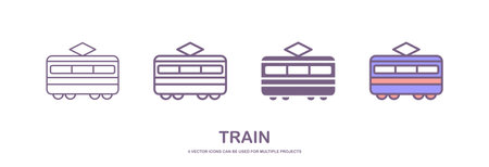 Train icon vector, Modern Transportation sign Isolated on white background. Trendy Flat style for graphic design, logo, Web site, social media, UI, mobile app.のイラスト素材