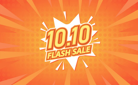 10.10 sale poster or shopping day flyer design. 10.10 Flash sale online banner. special offer or flash sale.のイラスト素材