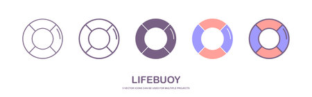 Lifebuoy Icon Logo Vector Symbol. Lifeguard Icon. The lifebuoy icon. Lifebelt symbol. Flat Vector illustrationのイラスト素材