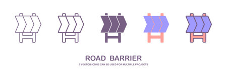 Road barrier icon flat. Vector illustration symbol and bonus pictogram. traffic barrier icon vector. portal illustration. isolated on white background. vector illustrationのイラスト素材