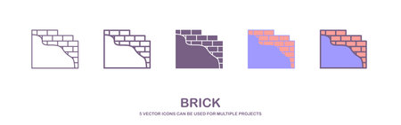 brick for building line icon vector. brick for building sign. isolated contour symbol icon illustration. isolated on white backgroundのイラスト素材