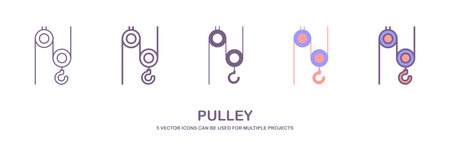 pulley icon vector illustration logo template for many purpose. hook icon vector. Isolated on white background.のイラスト素材