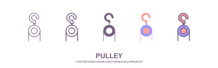 pulley icon vector illustration logo template for many purpose. hook icon vector. Isolated on white background.のイラスト素材