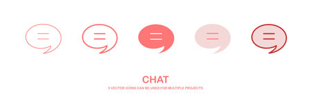 Vector chat icon collection flat design. message vector. Texting symbol. Vector Illustration.のイラスト素材