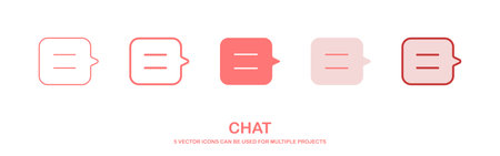 Vector chat icon collection flat design. message vector. Texting symbol. Vector Illustration.のイラスト素材