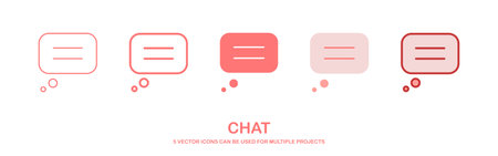 Vector chat icon collection flat design. message vector. Texting symbol. Vector Illustration.のイラスト素材