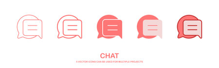 Chat and Speech Bubble icons Set on White Background. message icon. Vector illustrationのイラスト素材
