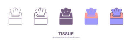 box with disposable paper napkins- vector illustrationのイラスト素材