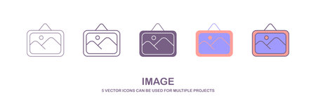 Image enhancement, generate artwork using artificial intelligence, improve quality symbol, refine edit picture, set photo filter effect make better image colorfullのイラスト素材