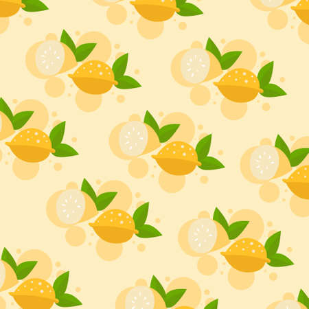 Cute lemon yellow seamless pattern. pattern For valentine,
bed sheets, cover bed, baby pajamas, print, packaging, decoration, wallpaper and designのイラスト素材