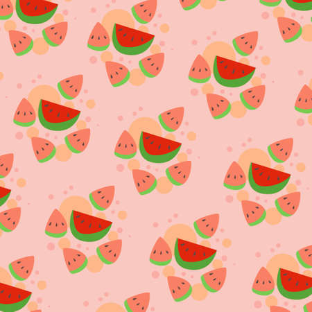 Cute red watermelon seamless pattern. pattern For valentine,
bed sheets, cover bed, baby pajamas, print, packaging, decoration, wallpaper and designのイラスト素材