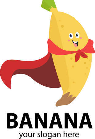 abstract super hero banana logo templateのイラスト素材