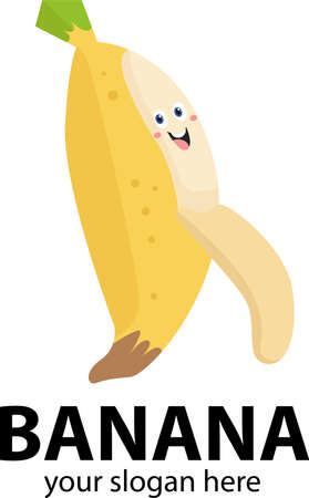 abstract banana peel logo templateのイラスト素材