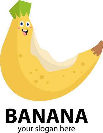 abstract banana chip logo templateのイラスト素材
