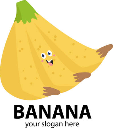 abstract banana comb logo templateのイラスト素材