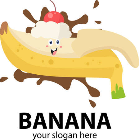 abstract tart banana logo templateのイラスト素材