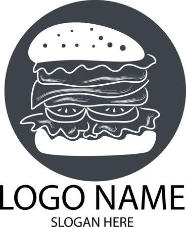 hamburger with cutlet, lettuce, tomato, cheese, on black backgroundのイラスト素材